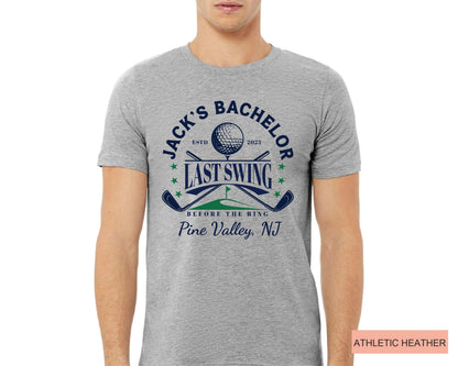 Custom Golf Bachelor Party Shirt: Last Swing Groom Tee
