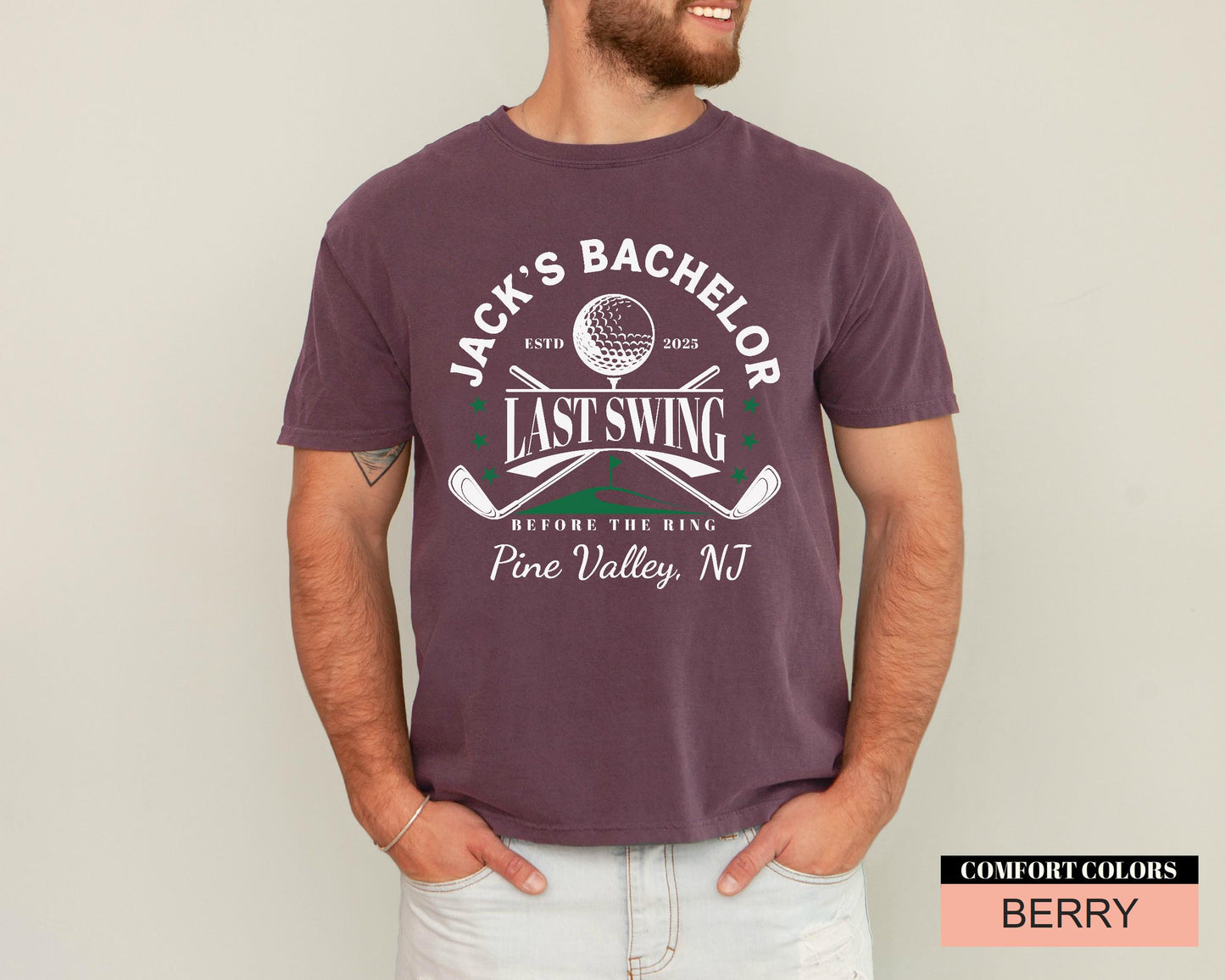 Custom Golf Bachelor Party Shirt: Last Swing Groom Tee