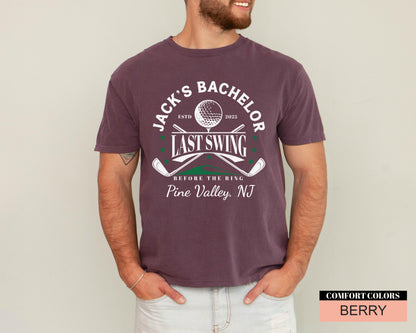 Custom Golf Bachelor Party Shirt: Last Swing Groom Tee