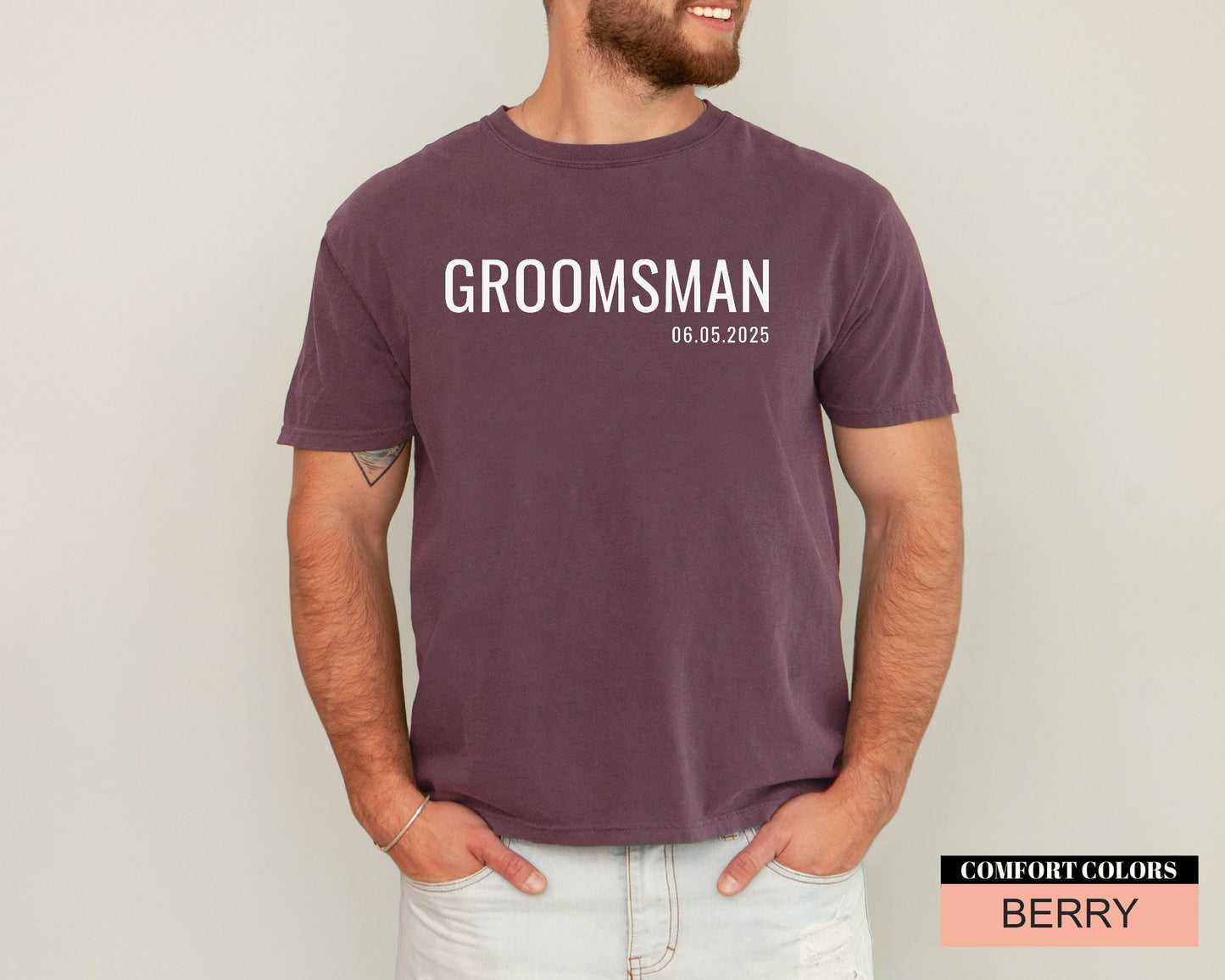 Personalized Groomsman Comfort Colors Shirt: Custom Wedding Party Gift