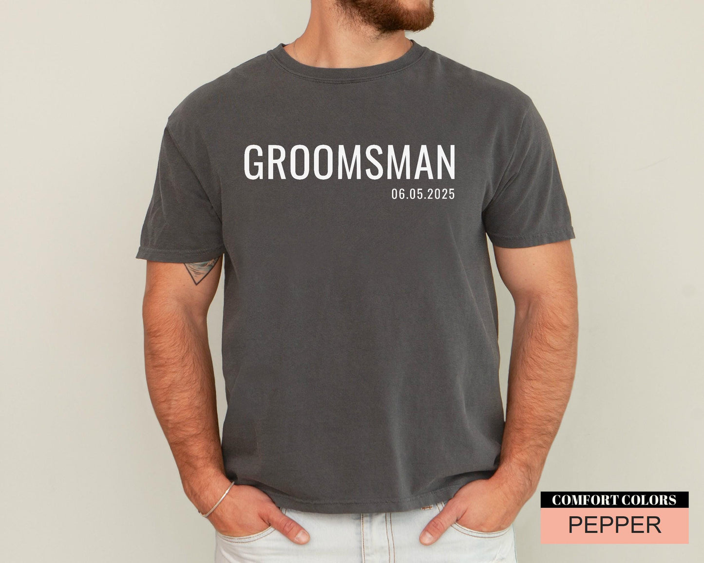 Personalized Groomsman Comfort Colors Shirt: Custom Wedding Party Gift