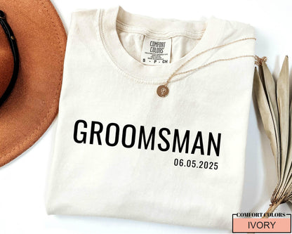Personalized Groomsman Comfort Colors Shirt: Custom Wedding Party Gift