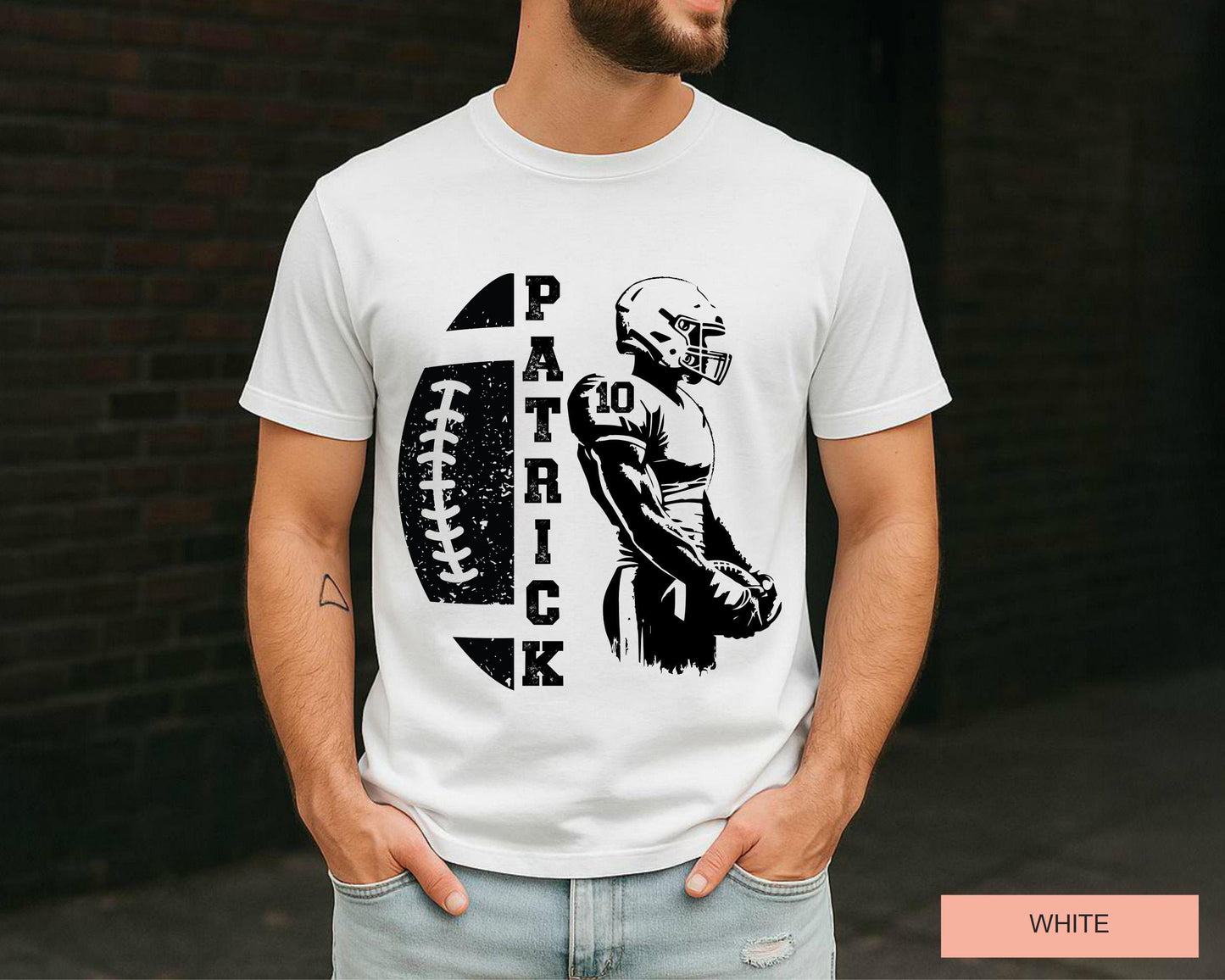 Personalized Football Player T-Shirt: Custom Name, Fan Apparel