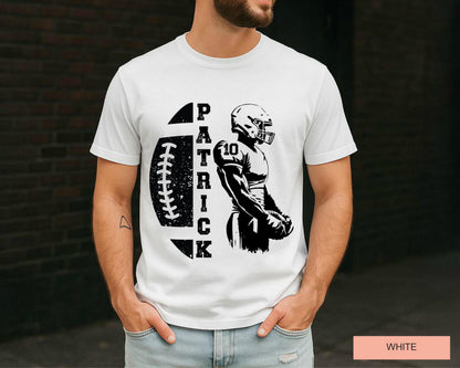 Personalized Football Player T-Shirt: Custom Name, Fan Apparel