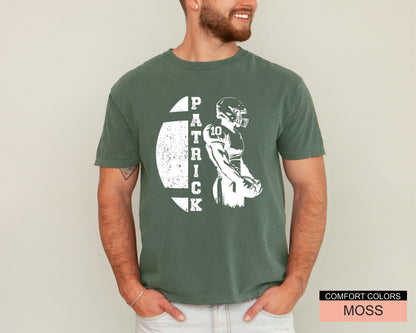 Personalized Football Player T-Shirt: Custom Name, Fan Apparel