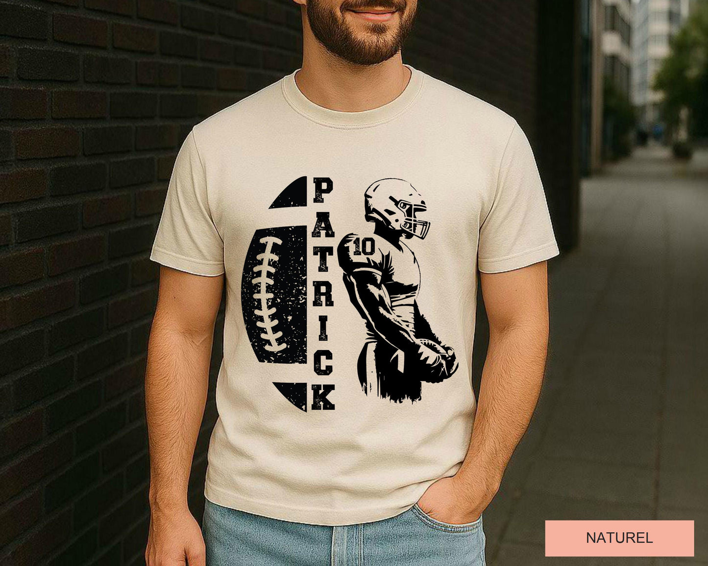 Personalized Football Player T-Shirt: Custom Name, Fan Apparel
