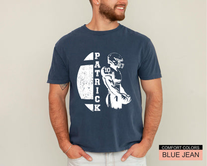 Personalized Football Player T-Shirt: Custom Name, Fan Apparel
