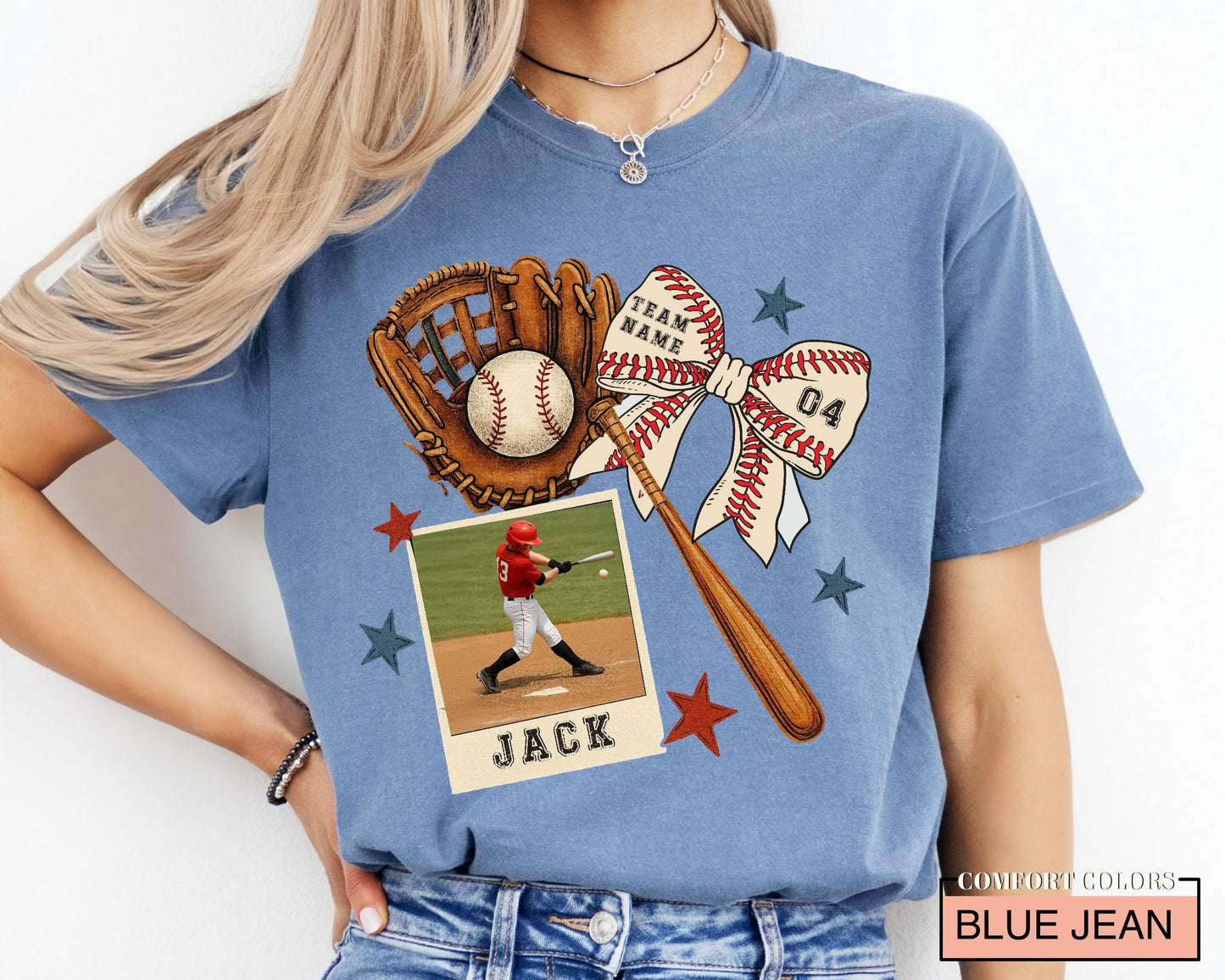 Custom Photo Baseball Shirt, Personalized Team Fan Shirt