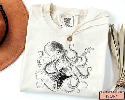 Guitarist Octopus T-Shirt: Rock and Roll Music Lover Gift