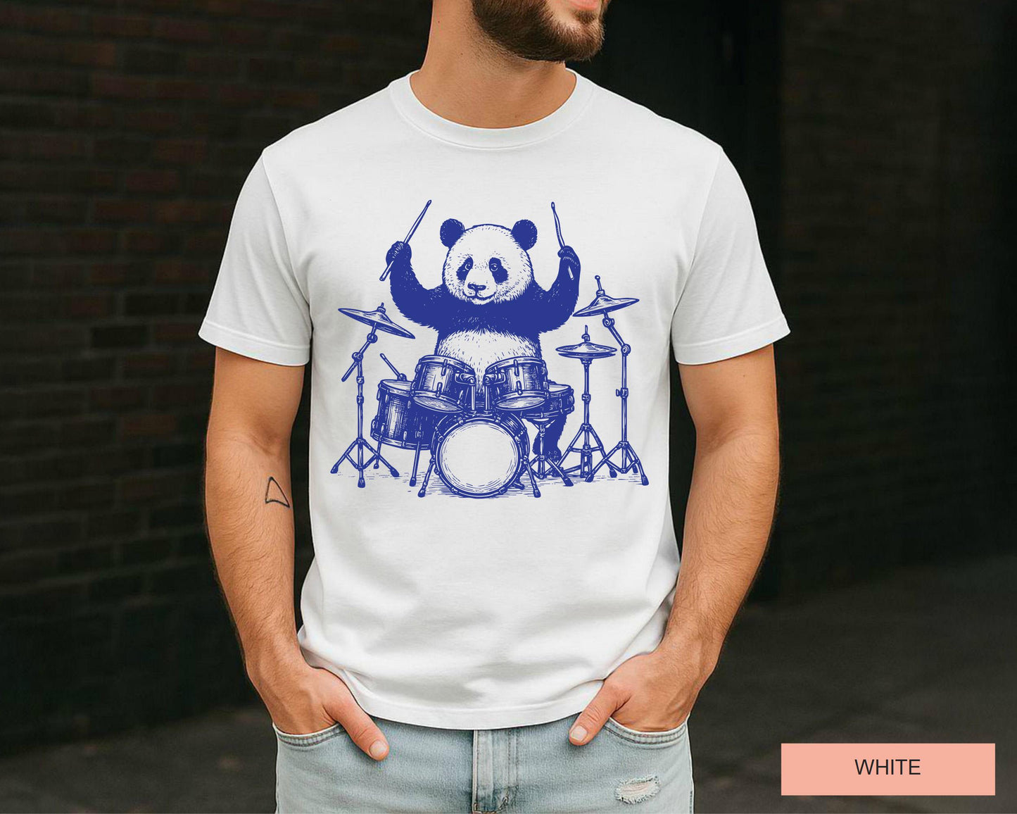 Panda Drummer T-Shirt: Funny Music Lover Gift