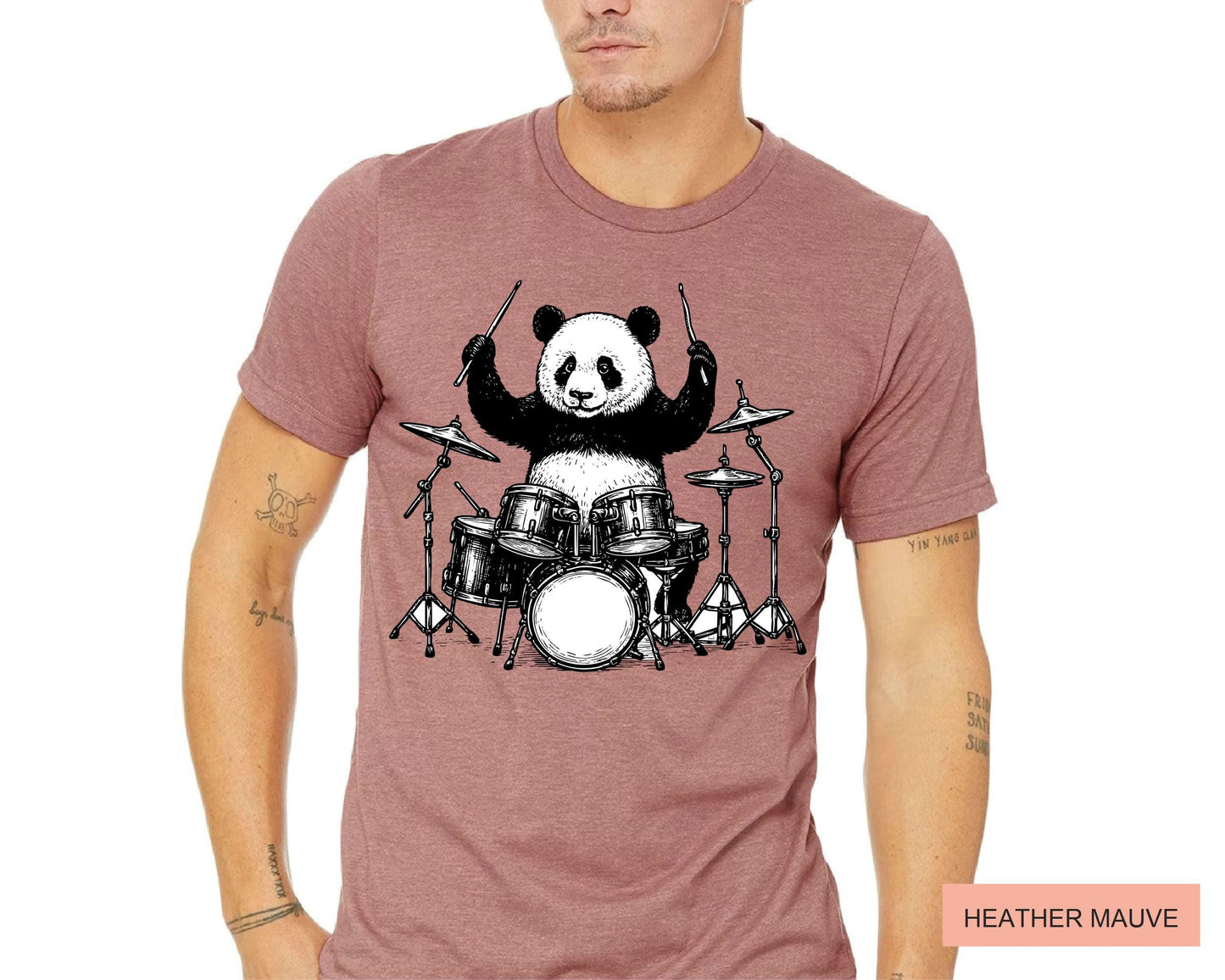 Panda Drummer T-Shirt: Funny Music Lover Gift