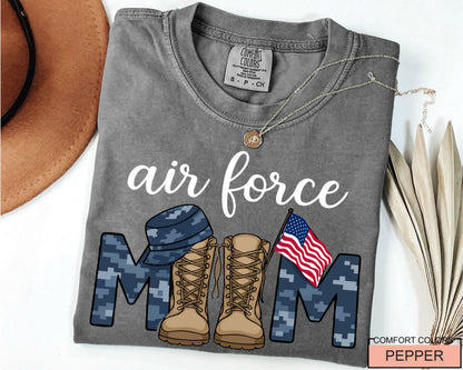 Air Force Mom Shirt, Patriotic Soldier Mom Shirt, USAF Mothers Shirt, Military Mama Shirt, Airman Mother Gift, Military Family Shirt