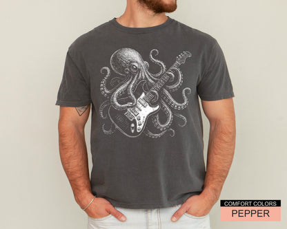 Guitarist Octopus T-Shirt: Rock and Roll Music Lover Gift
