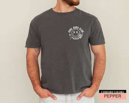 Cool Dads Club Shirt, Punk Rock Dad Shirt, Grunge Skeleton Hand Smiley Tee, Funny Father's Day Gift, Baby Announcement, Gifts for Husband