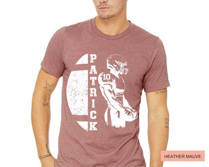 Personalized Football Player T-Shirt: Custom Name, Fan Apparel