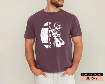 Personalized Football Player T-Shirt: Custom Name, Fan Apparel