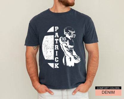 Personalized Football Player T-Shirt: Custom Name, Fan Apparel