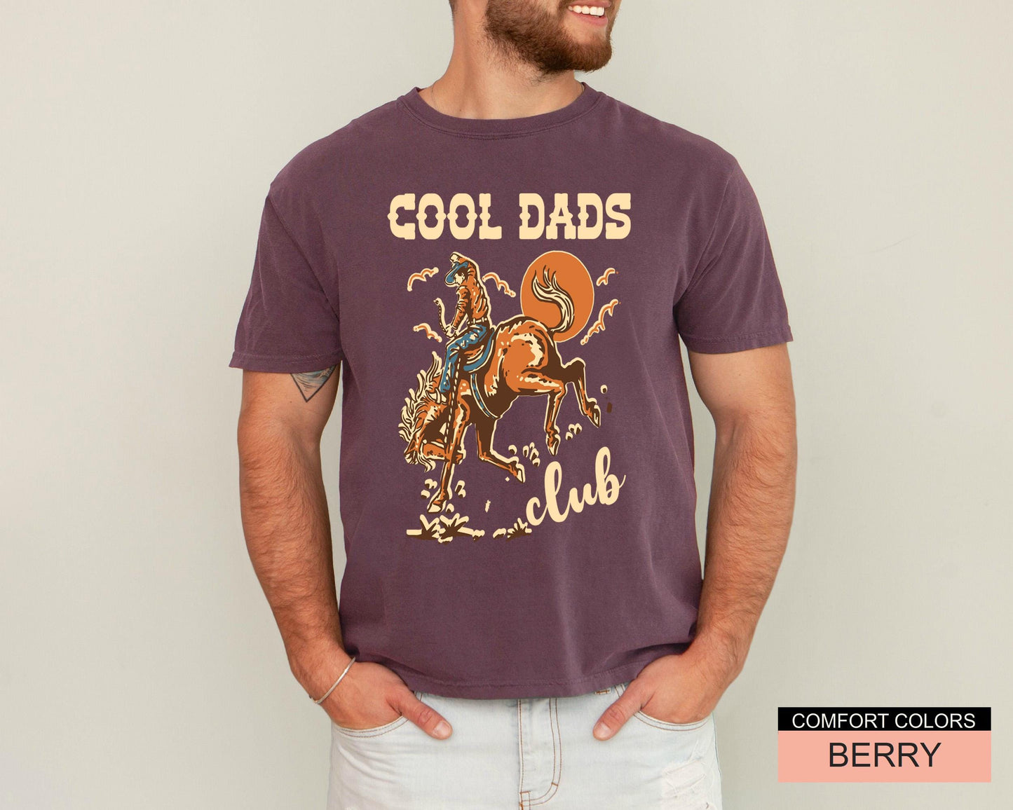 Cool Dads Club Shirt, Funny Cowboy Dad Shirt for Father's Day Gift, Farmer Daddy Shirt, Western Cowboy Horse Riding, Wild West Father Gift