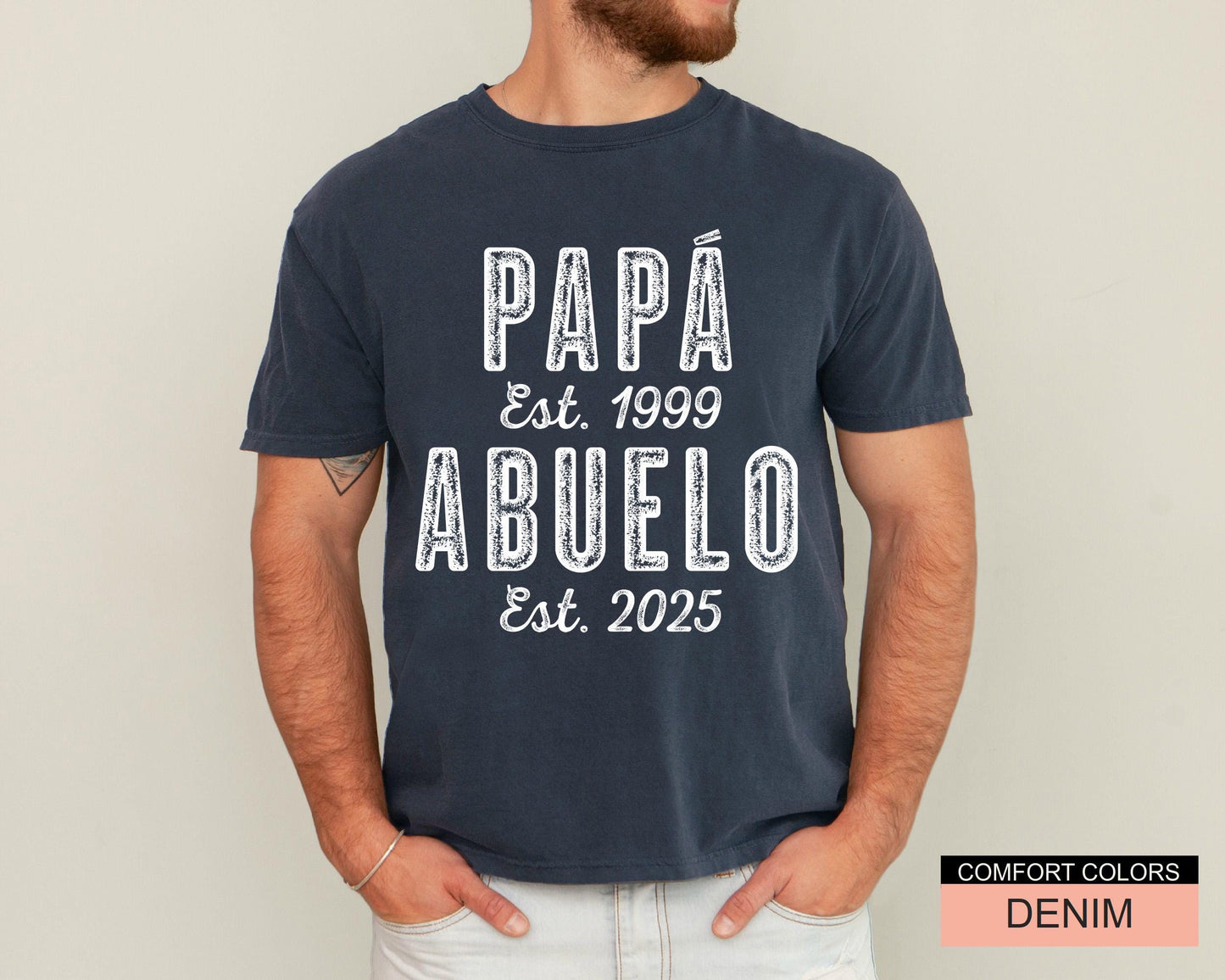 Personalized Abuelo Shirt, New Baby Announcement Shirt for Grandpa, Abuelo Shirt for Father's Day Gift, Spanish Grandfather Reveal Shirt