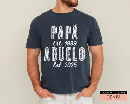 Personalized Abuelo Shirt, New Baby Announcement Shirt for Grandpa, Abuelo Shirt for Father's Day Gift, Spanish Grandfather Reveal Shirt