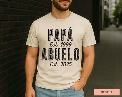 Personalized Abuelo Shirt, New Baby Announcement Shirt for Grandpa, Abuelo Shirt for Father's Day Gift, Spanish Grandfather Reveal Shirt