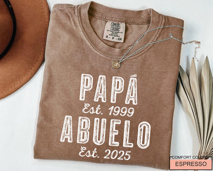 Personalized Abuelo Shirt, New Baby Announcement Shirt for Grandpa, Abuelo Shirt for Father's Day Gift, Spanish Grandfather Reveal Shirt