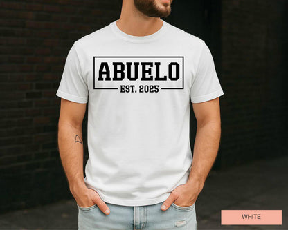 Abuelo Est Custom Year Shirt, Father's Day Gift for Abuelo, Latin Grandfather Shirt, Spanish Grandpa Birthday, New Baby Announcement