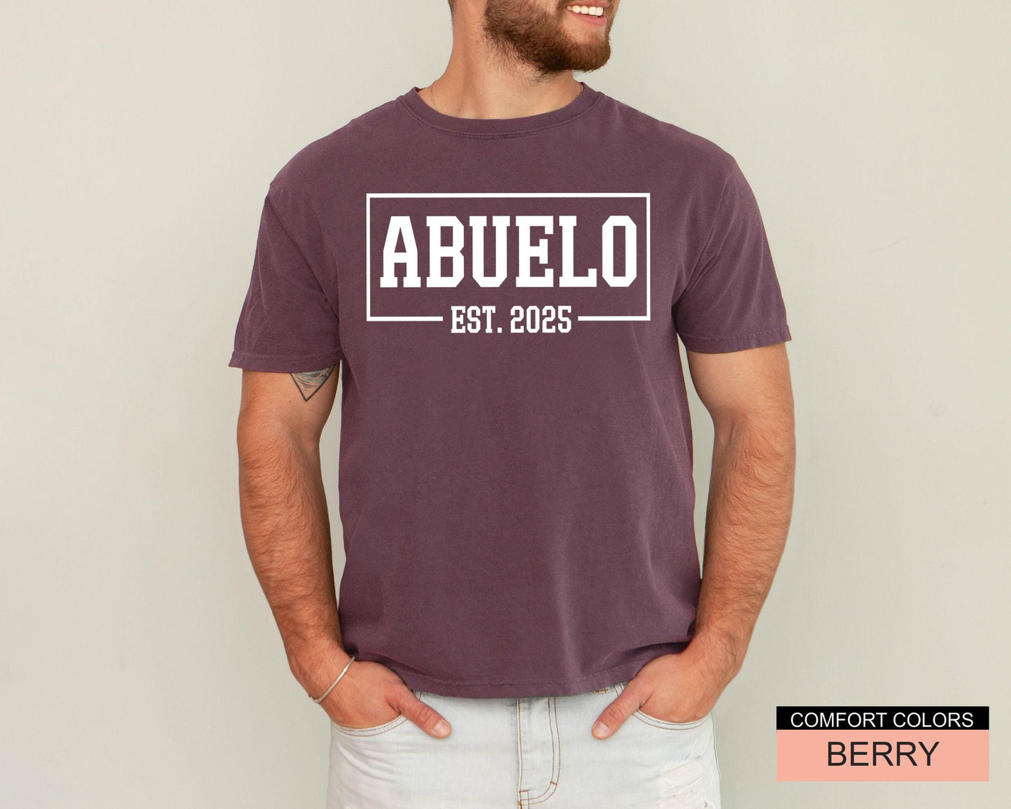 Abuelo Est Custom Year Shirt, Father's Day Gift for Abuelo, Latin Grandfather Shirt, Spanish Grandpa Birthday, New Baby Announcement