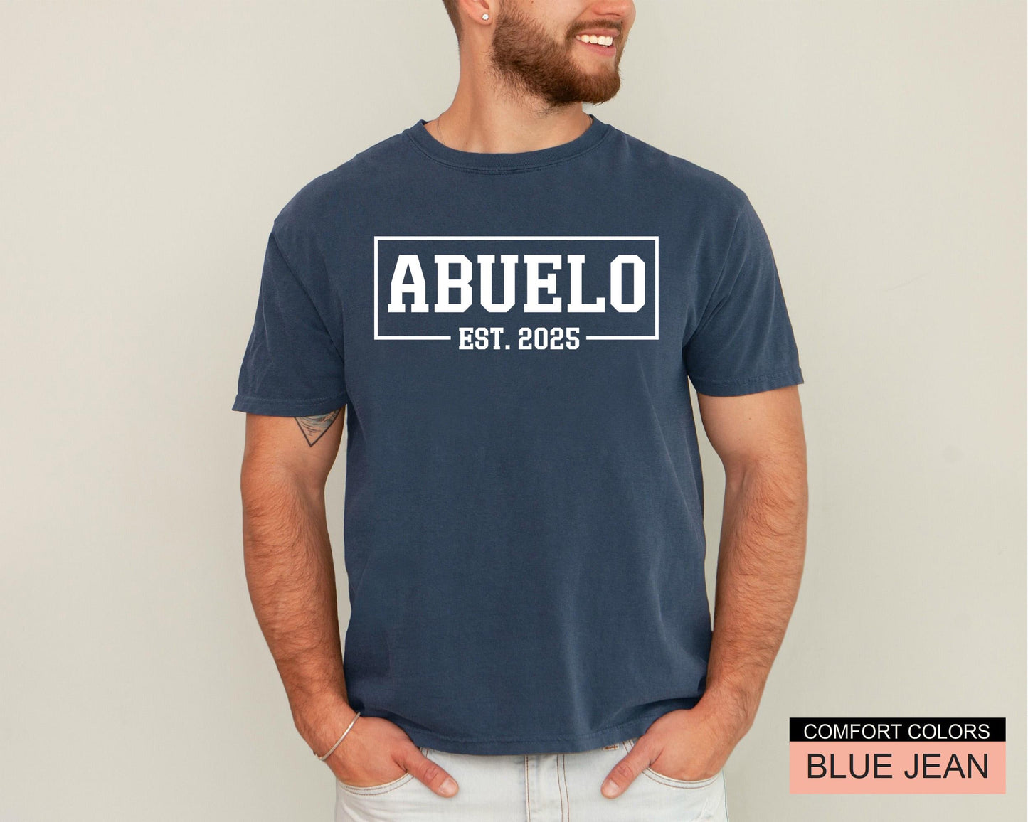 Abuelo Est Custom Year Shirt, Father's Day Gift for Abuelo, Latin Grandfather Shirt, Spanish Grandpa Birthday, New Baby Announcement