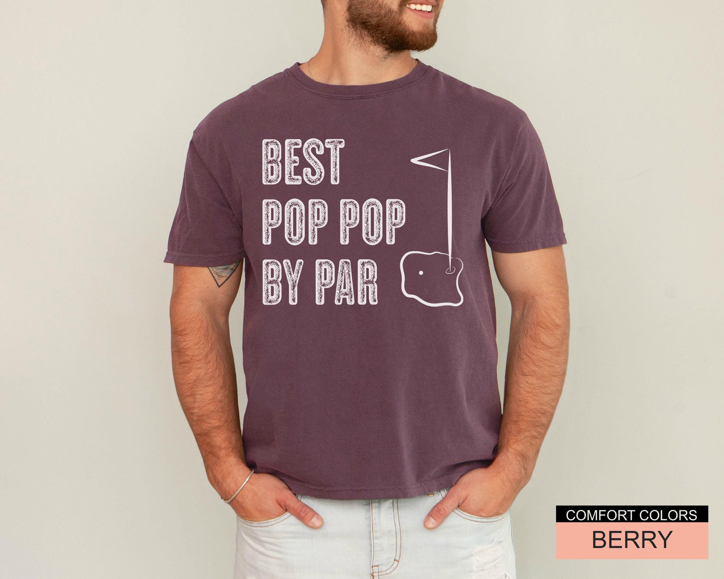 Best Pop Pop By Par Shirt, Pop Pop Gift Golf Player Pop Pop Golf Gift Tshirt, Golfing Pop Pop  Tee Shirt