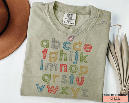 ABC Alphabet Shirt, Kindergarten Teacher Shirt, Preschool Teacher Shirt, Alphabet Shirt for Teachers, Back To School, Elementary Teacher