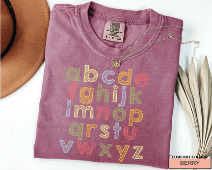 ABC Alphabet Shirt, Kindergarten Teacher Shirt, Preschool Teacher Shirt, Alphabet Shirt for Teachers, Back To School, Elementary Teacher