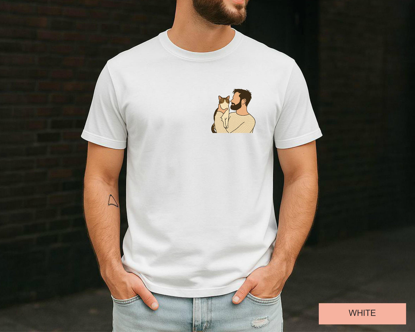 Personalized Cat Dad Shirt: Custom Photo Gift for Pet Lovers