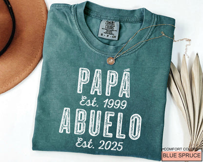Personalized Abuelo Shirt, New Baby Announcement Shirt for Grandpa, Abuelo Shirt for Father's Day Gift, Spanish Grandfather Reveal Shirt