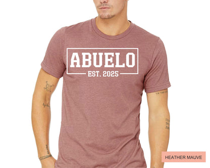 Abuelo Est Custom Year Shirt, Father's Day Gift for Abuelo, Latin Grandfather Shirt, Spanish Grandpa Birthday, New Baby Announcement