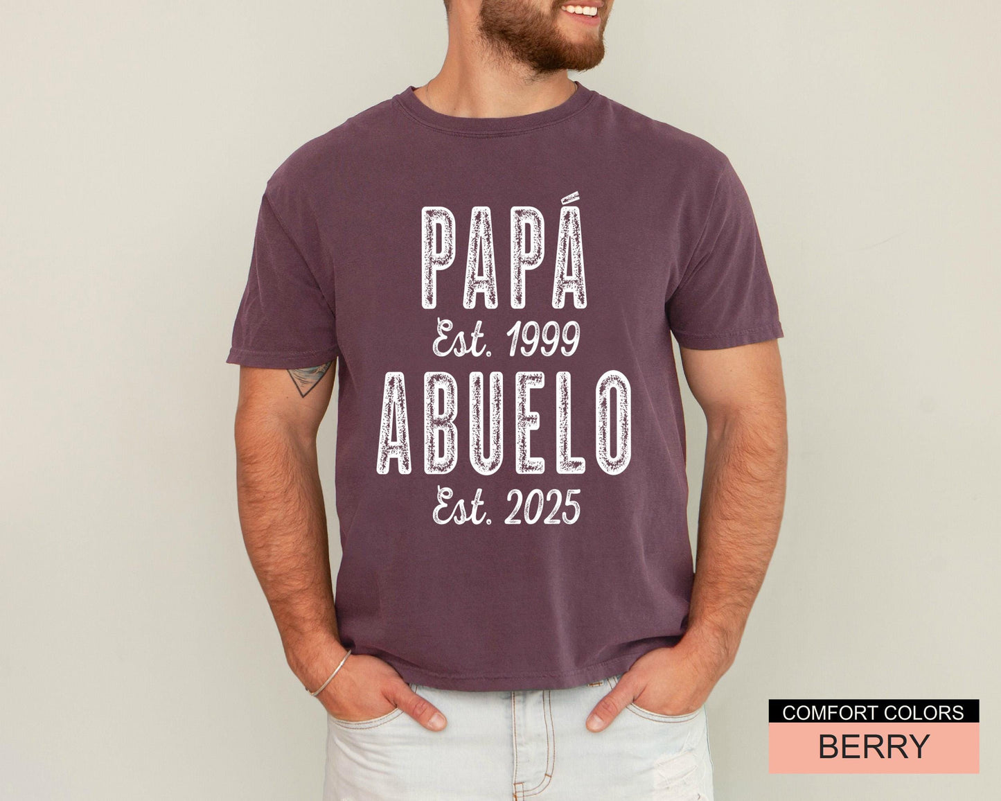 Personalized Abuelo Shirt, New Baby Announcement Shirt for Grandpa, Abuelo Shirt for Father's Day Gift, Spanish Grandfather Reveal Shirt