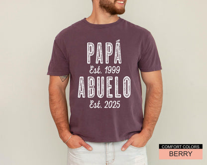 Personalized Abuelo Shirt, New Baby Announcement Shirt for Grandpa, Abuelo Shirt for Father's Day Gift, Spanish Grandfather Reveal Shirt