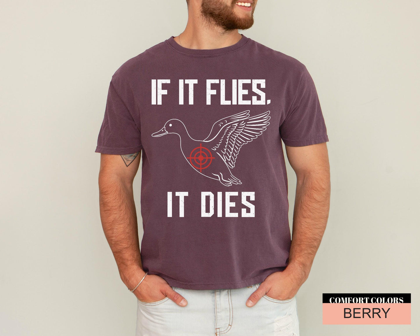 If It Flies It Dies Duck Hunting Shirt, Hunter Dad Gift