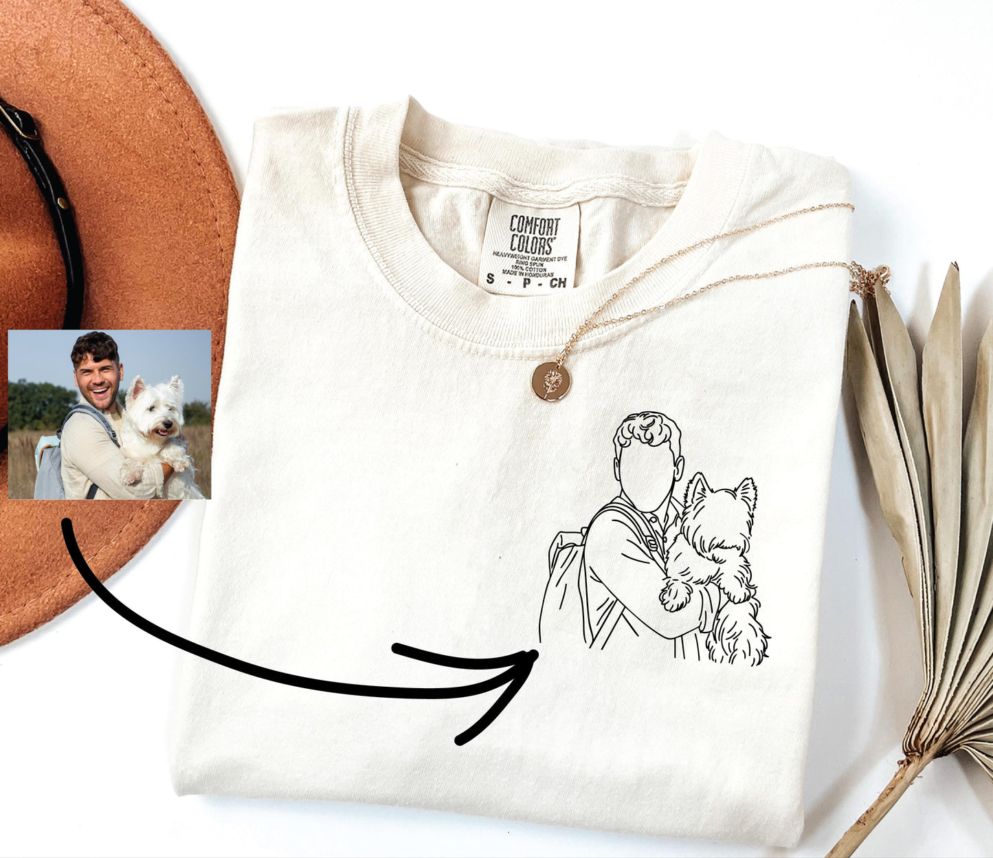 Custom Photo Shirt for Dog Dad, Dog Owner Men for Father's Day Gift, Personalized Dog Dad Portrait Shirt, Pet Lover Dad Birthday Gift