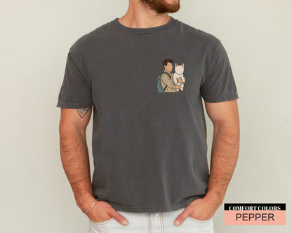 Personalized Dog Dad Comfort Colors Shirt, Custom Pet Portrait Gift