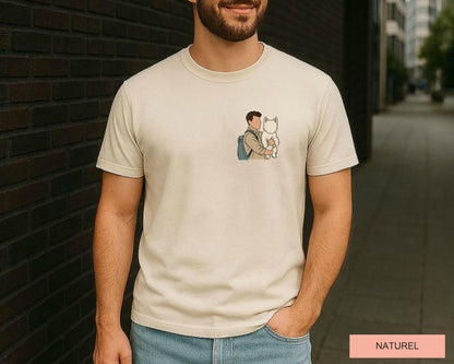 Personalized Dog Dad Comfort Colors Shirt, Custom Pet Portrait Gift