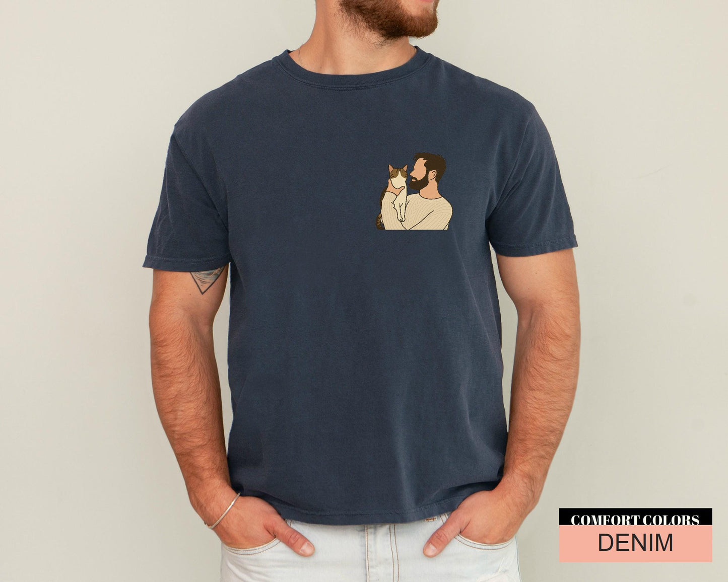 Personalized Cat Dad Shirt: Custom Photo Gift for Pet Lovers