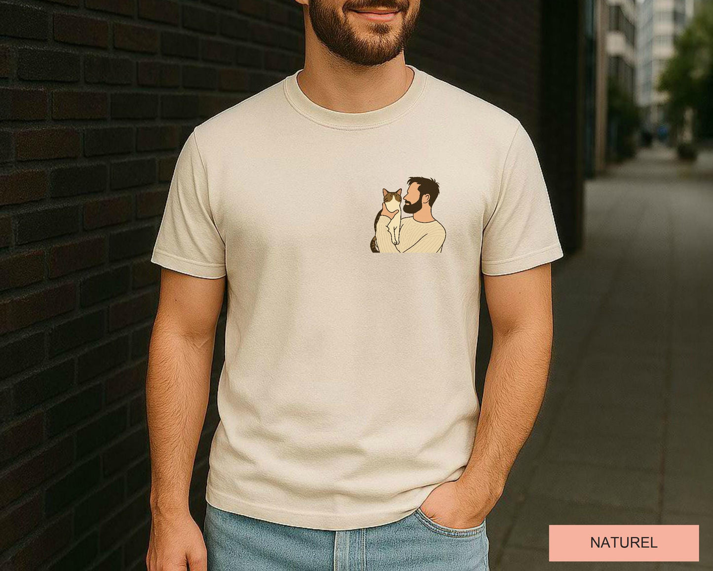 Personalized Cat Dad Shirt: Custom Photo Gift for Pet Lovers