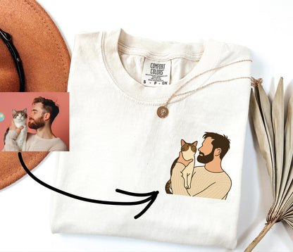 Personalized Cat Dad Shirt: Custom Photo Gift for Pet Lovers
