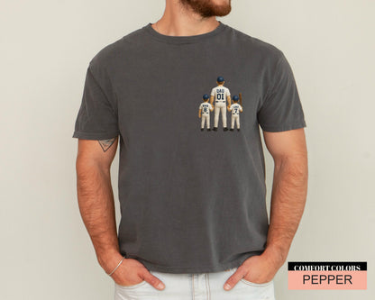Custom Baseball Dad Shirt, Personalized Family Name, Father's Day Gift