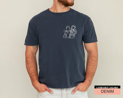 Custom Photo Baseball Dad Line Art Shirt, Baseball Lover Dad Picture Shirt for Father's Day Gift, Baseball Player Dad Birthday Gift