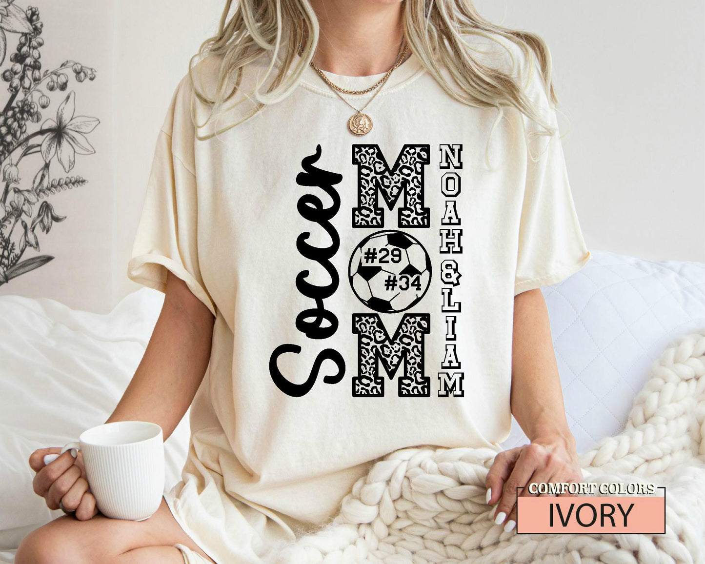 Personalized Soccer Mom Shirt: Custom Kids Names, Comfort Colors Tee