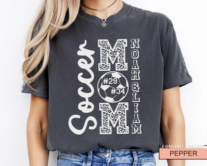Personalized Soccer Mom Shirt: Custom Kids Names, Comfort Colors Tee