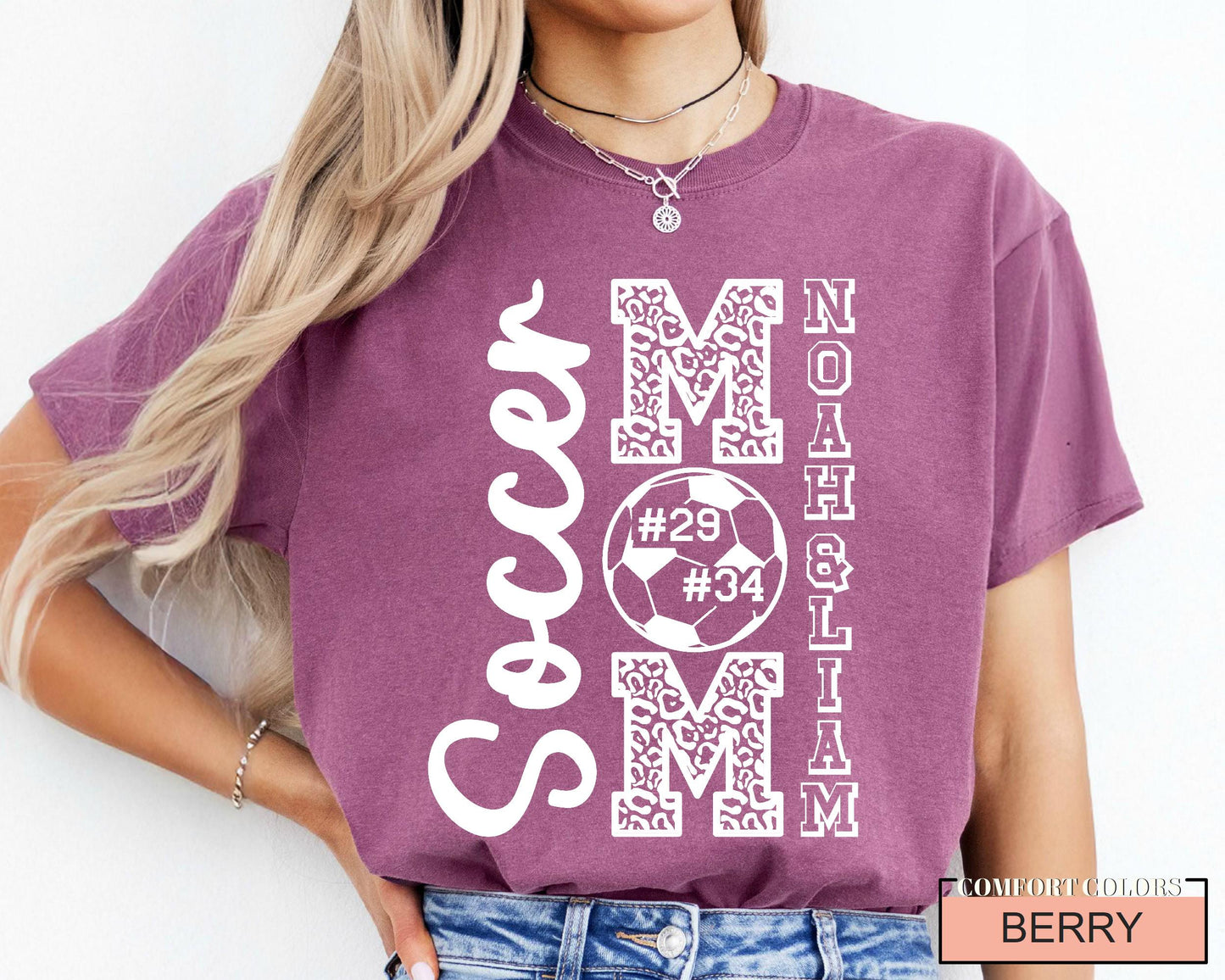 Personalized Soccer Mom Shirt: Custom Kids Names, Comfort Colors Tee