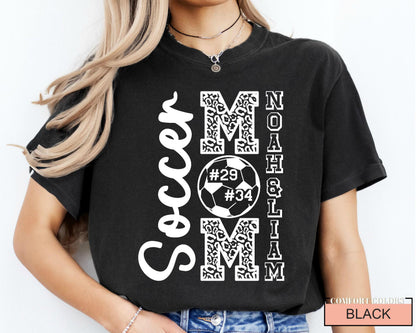 Personalized Soccer Mom Shirt: Custom Kids Names, Comfort Colors Tee
